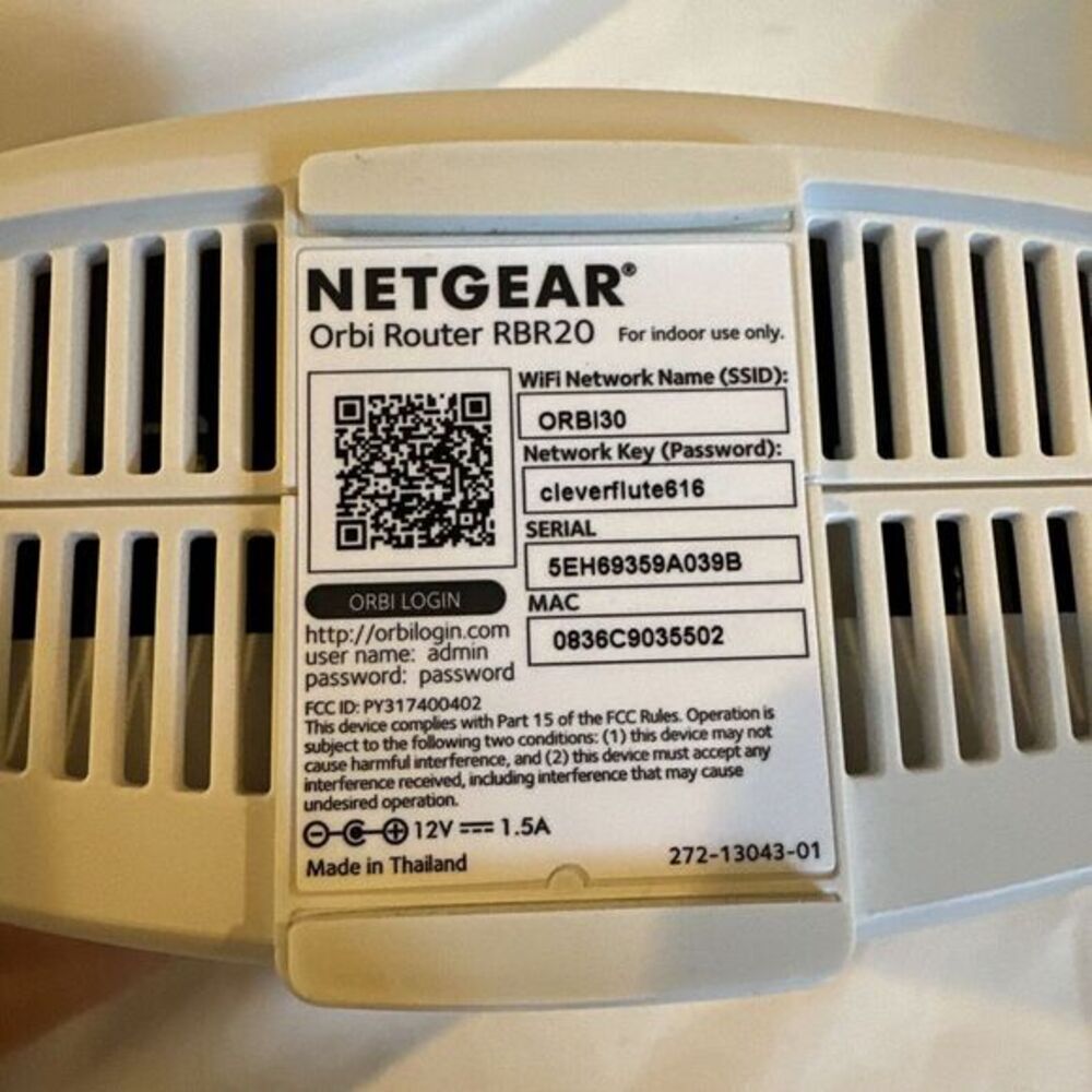 NETGEAR Orbi Model RBR20 Router White Home Mesh WiFi Tri-band - Picture 6 of 6